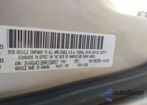 2010 Volkswagen Routan S from USA, damaged, VIN 2V4RW4D18AR158857